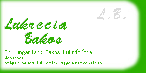 lukrecia bakos business card